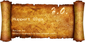 Huppert Olga névjegykártya